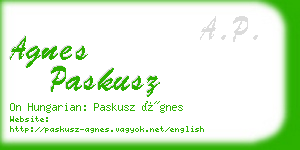 agnes paskusz business card